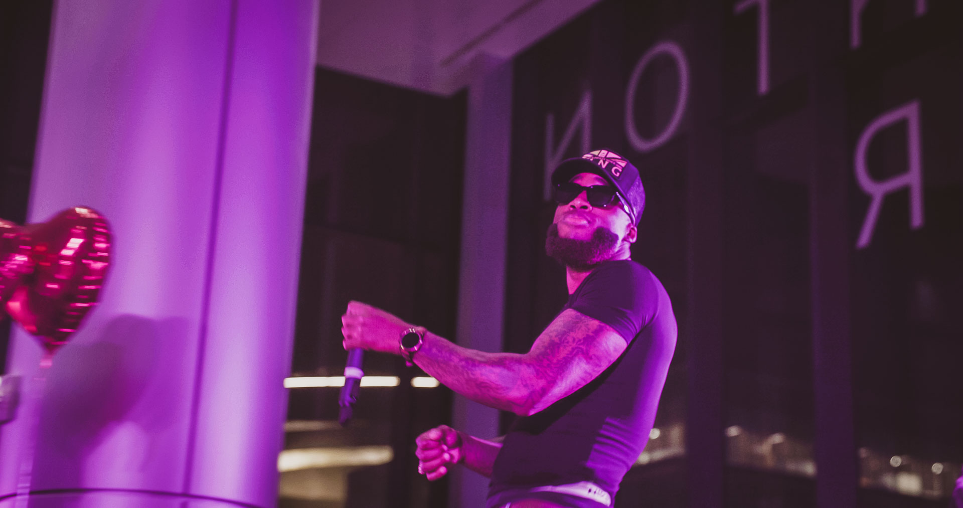 Performer on stage at C-Tribe x Music